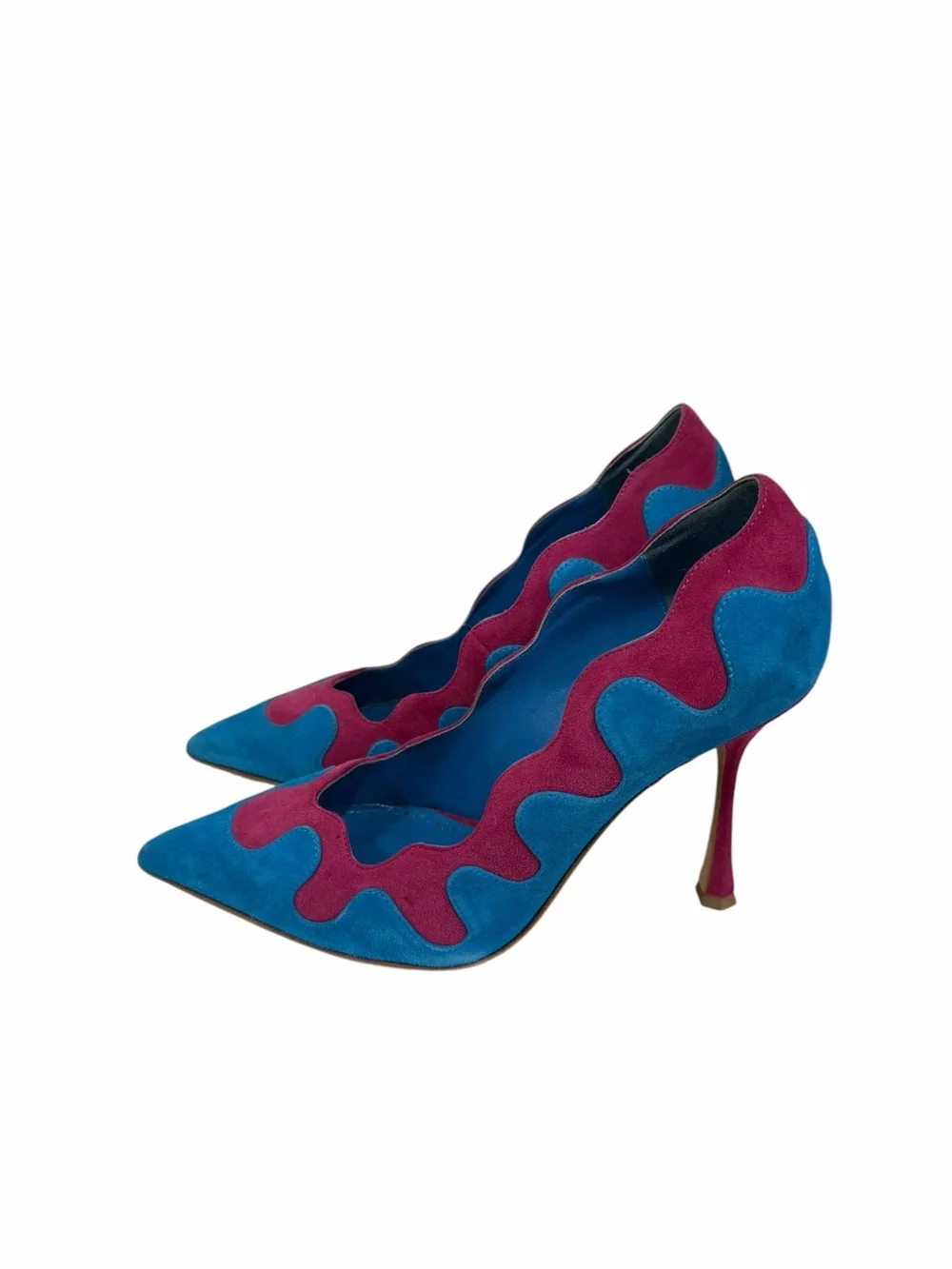 Manolo Blahnik Blue Purple Suede Ulderica Pumps